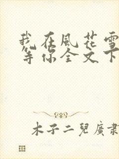 我在风花雪月里等你全文下载txt