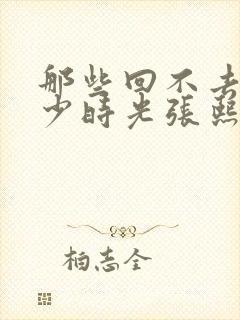 那些回不去的年少时光张熙唯