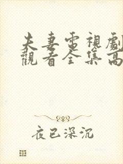 夫妻电视剧免费观看全集高清