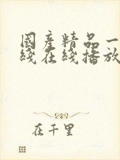 国产精品一线二线在线播放