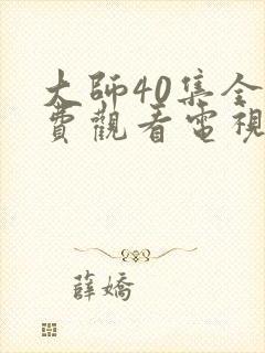 大师40集全免费观看电视剧