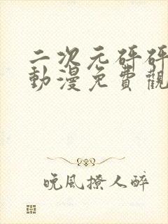 二次元砰砰砰的动漫免费观看