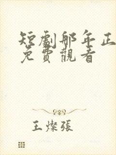 短剧那年正相逢免费观看