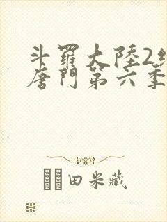 斗罗大陆2绝世唐门第六季什么时候出封面