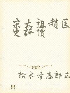 宋太祖赵匡胤历史评价