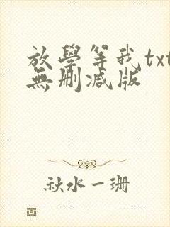 放学等我txt无删减版