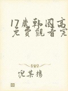 17岁韩国高清免费观看完整版