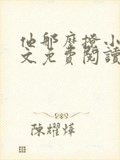 他那么撩小说全文免费阅读无弹窗封面