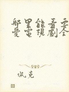 哪里能看要久久爱电视剧全集