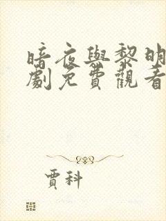 暗夜与黎明电视剧免费观看高清