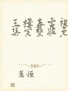 玉楼春电视剧全集完整版免费观看封面