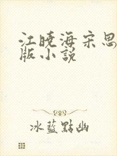 江晓海宋思雨正版小说