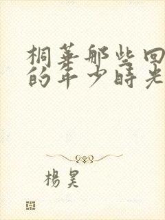 桐华那些回不去的年少时光封面