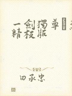 一剑独尊·叶玄精校版封面