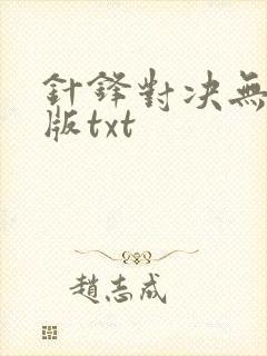 针锋对决无删减版txt封面
