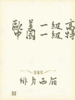 欧美一级高清片中国一级特黄大片