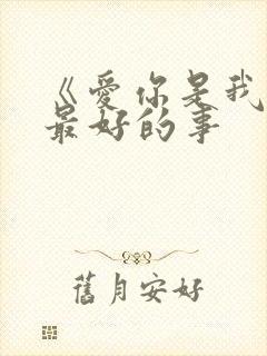 《爱你是我做过最好的事封面