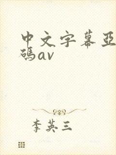 中文字幕亚洲乱码av
