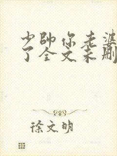 少帅你老婆又跑了全文未删减