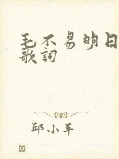 毛不易明日之子歌词封面