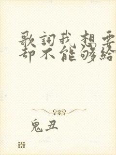 歌词我想要的你却不能够给你我全部封面