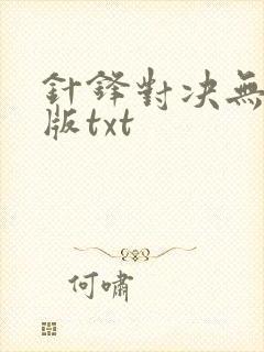 针锋对决无删减版txt
