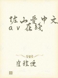 佐山爱中文字幕aⅴ在线