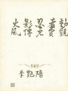 火影忍者动漫疾风传免费观看