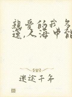 亲爱的我多么幸运,人海中能够遇见你