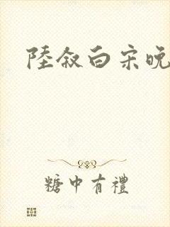 陆叙白宋晚结局