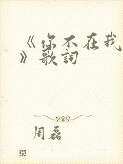 《你不在我不在》歌词封面