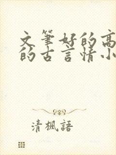 文笔好的高质量的古言情小说推荐