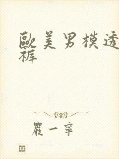 欧美男模透明内裤