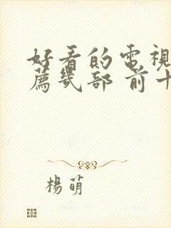 好看的电视剧推荐几部 前十名2025