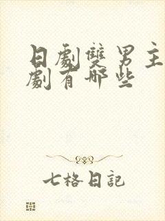 日剧双男主电视剧有哪些封面