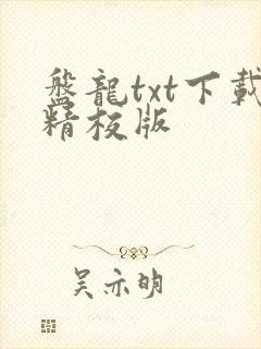盘龙txt下载精校版