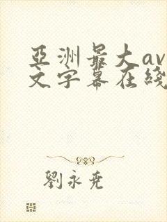 亚洲最大av中文字幕在线