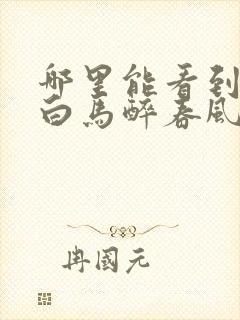 哪里能看到少年白马醉春风