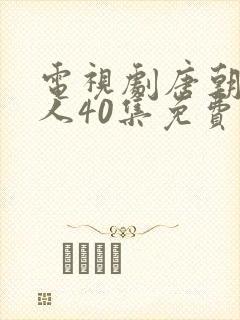 电视剧唐朝好男人40集免费播放
