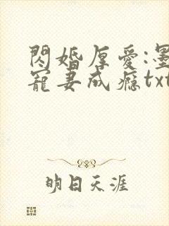 闪婚厚爱:墨少宠妻成瘾txt下载封面