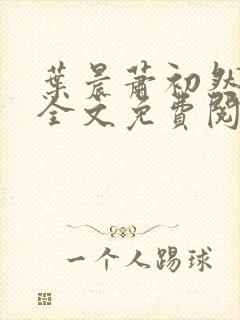 叶晨萧初然小说全文免费阅读封面