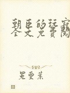 朝臣的玩宠小说全文免费阅读笔趣阁