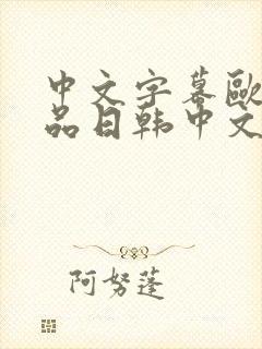 中文字幕欧美精品日韩中文封面