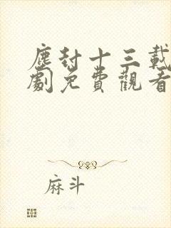 尘封十三载电视剧免费观看全集完整封面