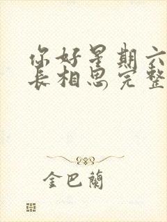 你好星期六邓为长相思完整版封面