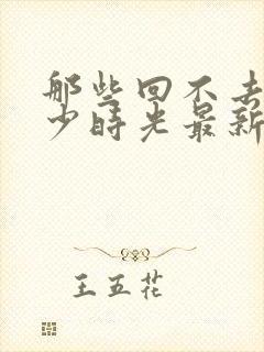 那些回不去的年少时光最新免费阅读