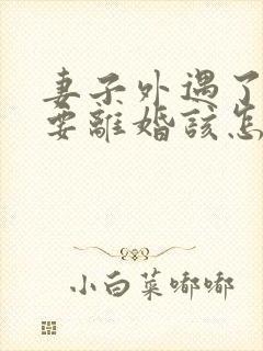 妻子外遇了老公要离婚该怎么挽回