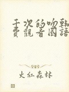 千次的吻韩剧免费观看国语