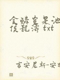 金鳞岂是池中物侯龙涛 txt封面