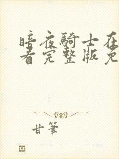 暗夜骑士在线观看完整版免费高清